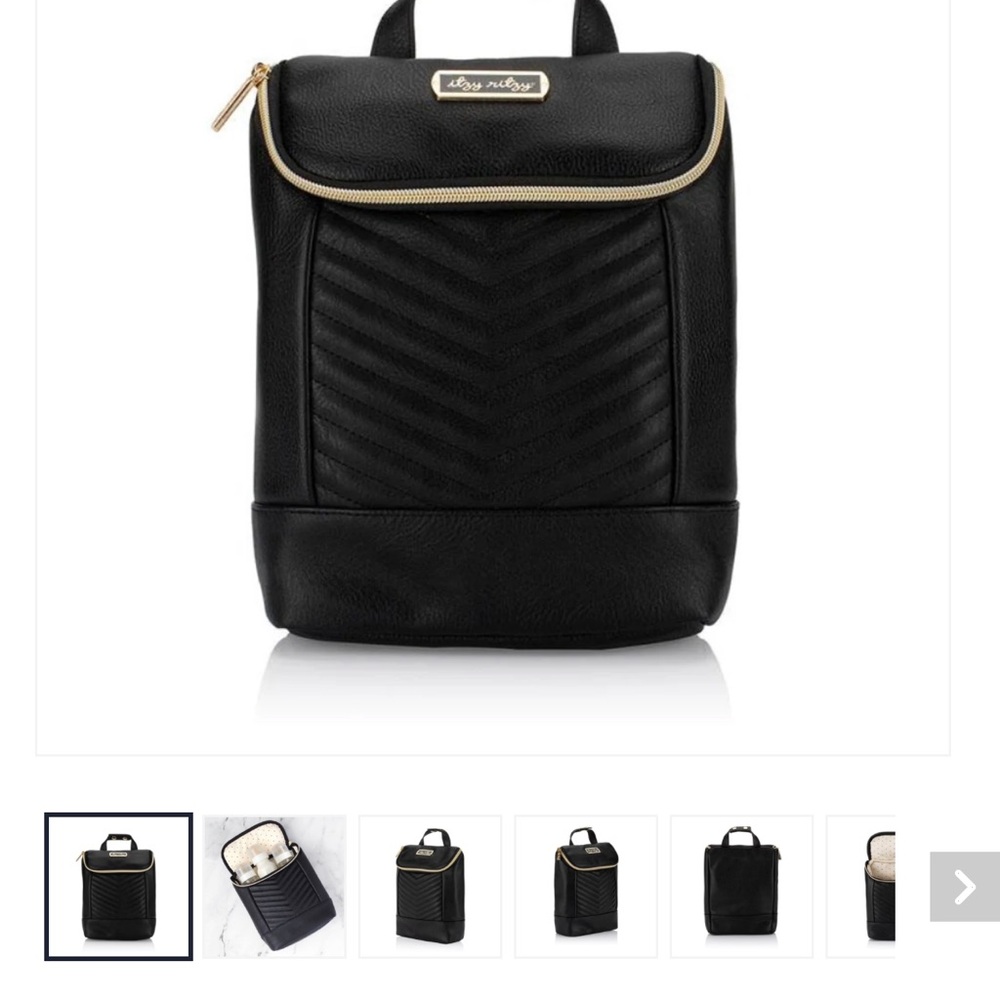 Itzy Ritzy Black Backpack with Gold Accents